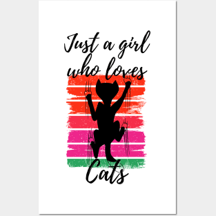 Just a Girl Who Loves cats Posters and Art